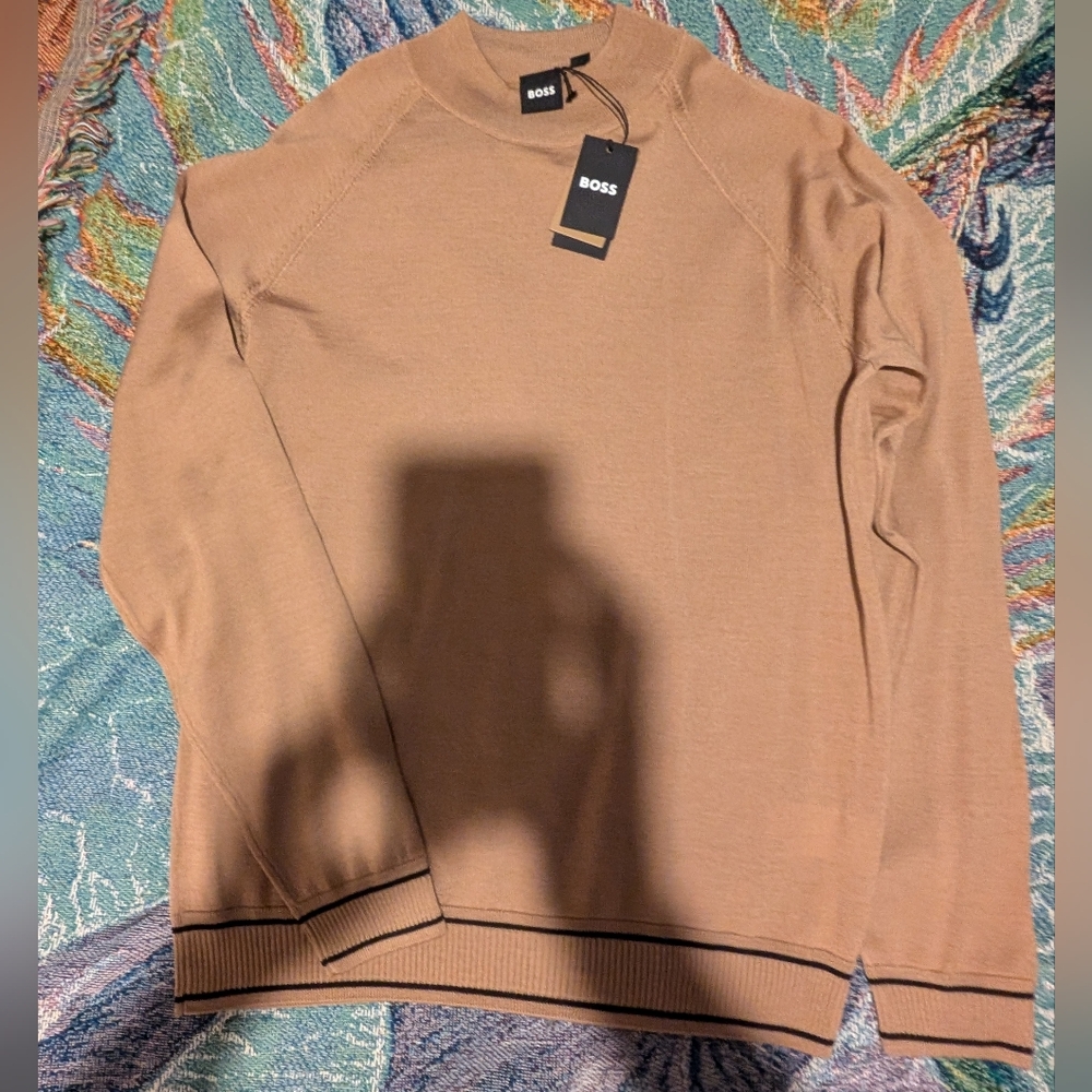 NWT Men's BOSS Virgin Wool/Lyocell Sweater Medium